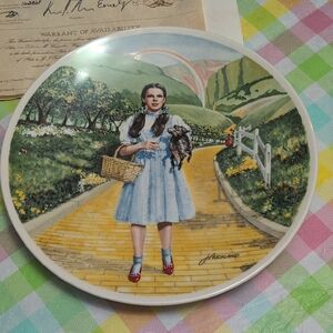 Knowles Collector Plate with Blue Dress and Yellow Brick Road